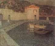 Le Sidaner Henri House by the sea at Dusk oil painting
